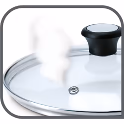 Tefal 28097912 couvercle Rond Noir, Acier, Transparent