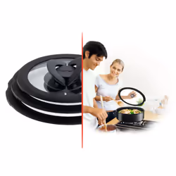 Tefal Ingenio L99310 couvercle Rond Noir, Transparent - Vue supplémentaire 8