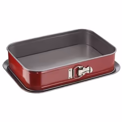 Tefal J1640514, Moule à gâteau, Rectangulaire, Surface plate, Rouge, Acier au carbone, 360 mm