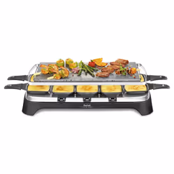 Tefal Inox & Design RE45A8 raclette 10 personne(s) 1350 W Noir, Acier inoxydable