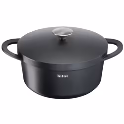 Tefal Trattoria E21846, 4,5 L, Rond, Noir, Fonte d'aluminium, Titanium Extra, Noir
