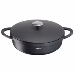 Tefal Trattoria E2187234, Rond, Noir, Aluminium, Titanium Extra, Amovible, Vitrocéramique, Gaz, Halogène, Induction