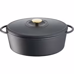 TEFAL E2230604 Cocottes fonte dacier Pierre Gagnaire Heritage Ovale - 34x26 cm - 72L - Tous feux dont Induction - Noir