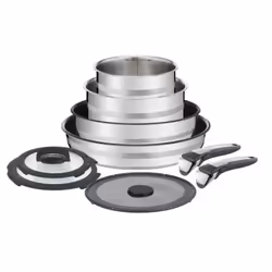 Tefal Jamie Oliver Ingenio, Acier inoxydable, Acier inoxydable, Titanium Excellence, Noir, Acier inoxydable, Verre, 250 °C