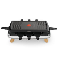 Tefal RE610 raclette 8 personne(s) 1350 W Noir, Acier inoxydable, Bois