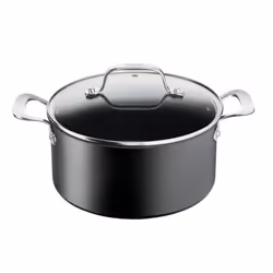 Tefal Unlimited Premium, Rond, Noir, Titane, Argent, Verre, 24 cm