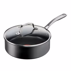 Tefal Unlimited Premium, Rond, Noir, Titane, Argent, Verre, 24 cm