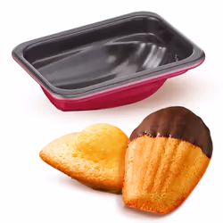 Tefal Creabake J3079904, Moule à gâteau, Rectangulaire, Surface strié, Rose, Acier au carbone, Chine