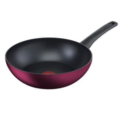 Wok - TEFAL - IH Plum Red - 28 cm - Antiadhésif Titanium 3X - Tous feux dont induction