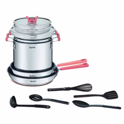 Tefal Opti'Space G721SD, Ensemble mixte, Acier inoxydable, Acier inoxydable, Vitrocéramique, Gaz, Halogène, Induction, Plaque ...