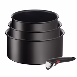 Tefal Ingenio Eco Resist L3979202, Ensemble d’ébullition, Noir, Aluminium, Titane, Noir, Thermo-Spot
