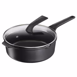 Tefal Robusto E2493344, Rond, Sauteuse, Noir, Titane, 250 °C, Fonte d'aluminium