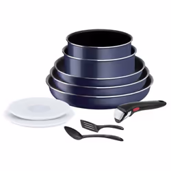 Tefal Ingenio L1579102, Ensemble mixte, Bleu, Aluminium, Noir, Plastique, Thermo-Spot