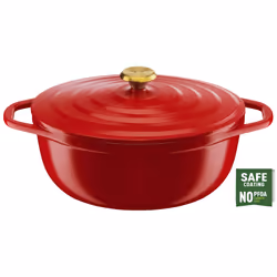 Tefal Air E2548904, 5,7 L, Ovale, Rouge, Fonte d'aluminium, Vitrocéramique, Rouge