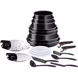 Tefal Ingenio L1599402, Ensemble mixte, Noir, Aluminium, Titane, Noir, Plastique