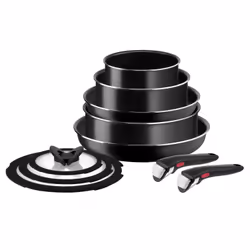Tefal Ingenio L1599143, Ensemble mixte, Noir, Aluminium, Titane, Noir, Verre
