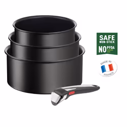 Tefal L3959443, Ensemble d’ébullition, Noir, Aluminium, Titane, Noir, Thermo-Spot