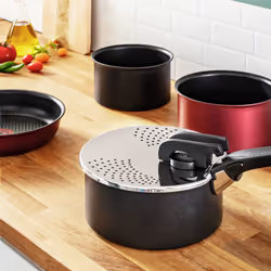 Tefal Ingenio L9829402 couvercle Rond Noir, Acier inoxydable - Vue supplémentaire 7