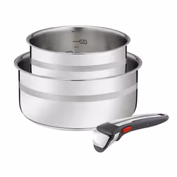 Tefal Jamie Oliver L977S344, Ensemble d’ébullition, Acier inoxydable, Acier inoxydable, Sans revêtement, Noir, Thermoplastiqu ...