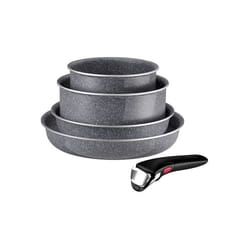 TEFAL Ingenio Hard Stone Lot de 5 pièces : Poêles 22/26 cm Casseroles 16/20 cm Poignée amovible