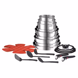 Tefal Ingenio L897SM04, Ensemble mixte, Noir, Acier inoxydable, Acier inoxydable, Titane, Noir, Acier inoxydable, Verre