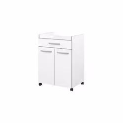 HARMONY Desserte de cuisine / rack pour micro ondes - Couleurs : blanc et gris - Matiere : panneaux de particules - Dimension ...