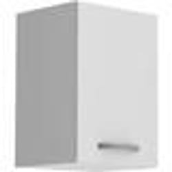 Meuble haut de cuisine OSLO - Blanc mat - 1 porte + tablette - L 40 x P 36 x H 58 cm