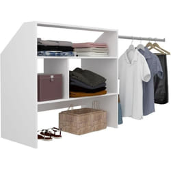 Kit dressing sous comble ARTIC EKIPA - Décor mélaminé blanc - 1 penderie - L197 x P50 x H94 cm