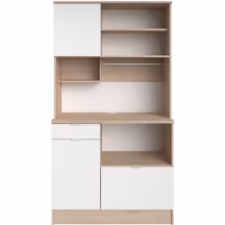 Buffet de cuisine - BECOOL -  1002 x 1857 x 453 cm - Chêne / Blanc - PARISOT