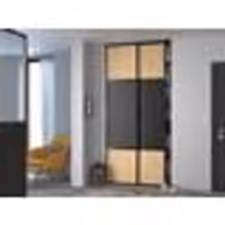 Portes de placard - Coulissantes - PARISOT - Chêne et noir - L.120 x H.250 - City