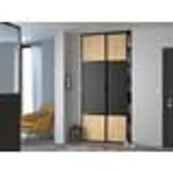 Portes de placard - Coulissantes - PARISOT - Chêne et noir - L.120 x H.250 - City