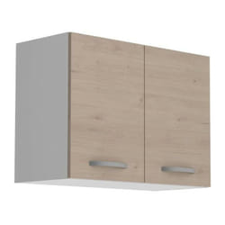 OSLO Meuble haut 2 portes - Décor Chêne Jackson - L 80 x P 36 x H 58 cm
