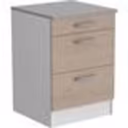 OSLO Meuble Bas 3 tiroirs + plan - Décor Chêne Jackson - L 60 x P 60 x H 86 cm