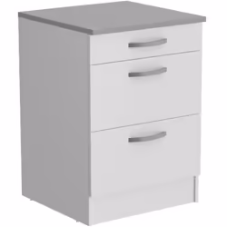 OSLO Meuble Bas 3 tiroirs + plan - Décor blanc - L 60 x P 60 x H 86 cm