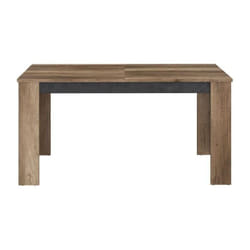 Table avec allonge - STEIN - Rectangulaire - Chene et steam Black - 6 personnes - 157 / 207 x 90 x 77,8 cm - PARISOT