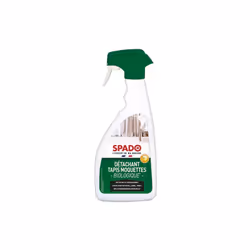 Le Détachant BIO tapis et moquettes de 500 mL de la marque SPADO élimine rapidement les taches grasses ou maigres en évitant ...