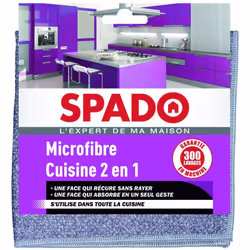 Description commerciale Une face qui récure sans rayer et une face qui absorbe en un seul geste. S'utilise dans toute la cuis ...