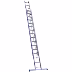 Échelle coulissante 2 plans à corde KC2 5m10/8m50 - 2x18 barreaux - Niveau à bille - Profils à glissières intégrées pour un c ...