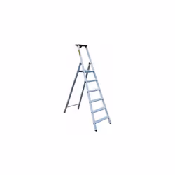 " Escabeau en Aluminium 6 Marches CENTAURE pour tous type de travaux d'intérieur. - Montant peints en blanc non salissants po ...