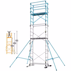 Description générale Réhausse pour échafaudage TEK'UP et QUAD'UP EVOLUTION, permettant d'atteindre une hauteur de travail max ...