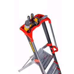 Description générale Plateau porte-outils ergonomique conçu pour l'escabeau Pro'UP (239205). Il offre un appui confortable po ...