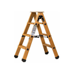 Escabeau double accès bois 2x3 marches + tablette - hauteur de travail 2,25m - Centaure