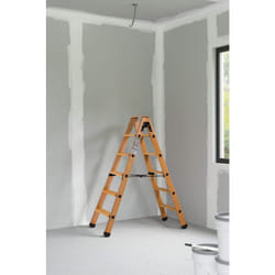 Escabeau double accès bois Centaure 2x5 marches + tablette - 483605