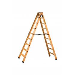Escabeau double accès bois 2x8 marches + tablette - hauteur de travail 3,25m - Centaure