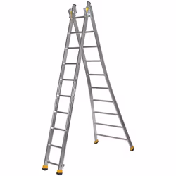 Échelle transformable 2 plans T2 3m60/6m10 - 4 positions d'utilisation : en appui, en escabeau, en escalier, en échelle simpl ...