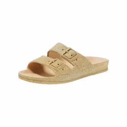Mules à paillettes pour homme - KAPORAL - Double bride - Synthétique - Beige/Or
