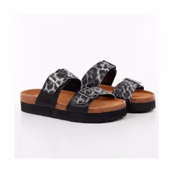 Claquette Kaporal Leopard Femme Noir