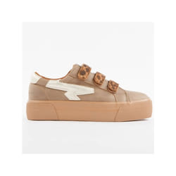 Basket Kaporal Femme Cyndia Beige Synthétique