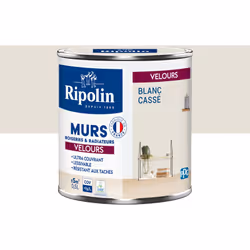 Peinture intérieure Blanc cassé aspect Velours Ultra-Couvrante pour Murs, Boiseries et Radiateurs - Ripolin La peinture Ripol ...