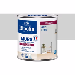 Peinture intérieure Gris Lomé Velours Ultra-Couvrante pour Murs, Boiseries et Radiateurs - Ripolin La peinture Ripolin aspect ...